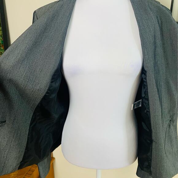 Suit Studio Size 14 Women's One Button Blazer Jacket Gray Career Classic - Picture 9 of 11